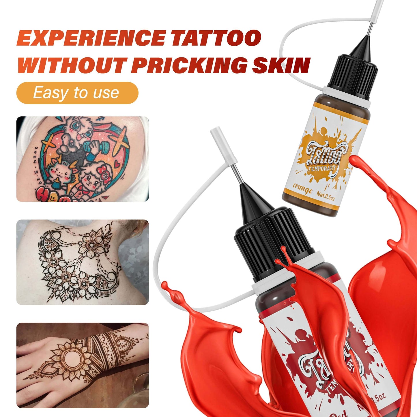 Henna Tattoo Paste Set Temporary Tattoo - 7 Colors - Neebol