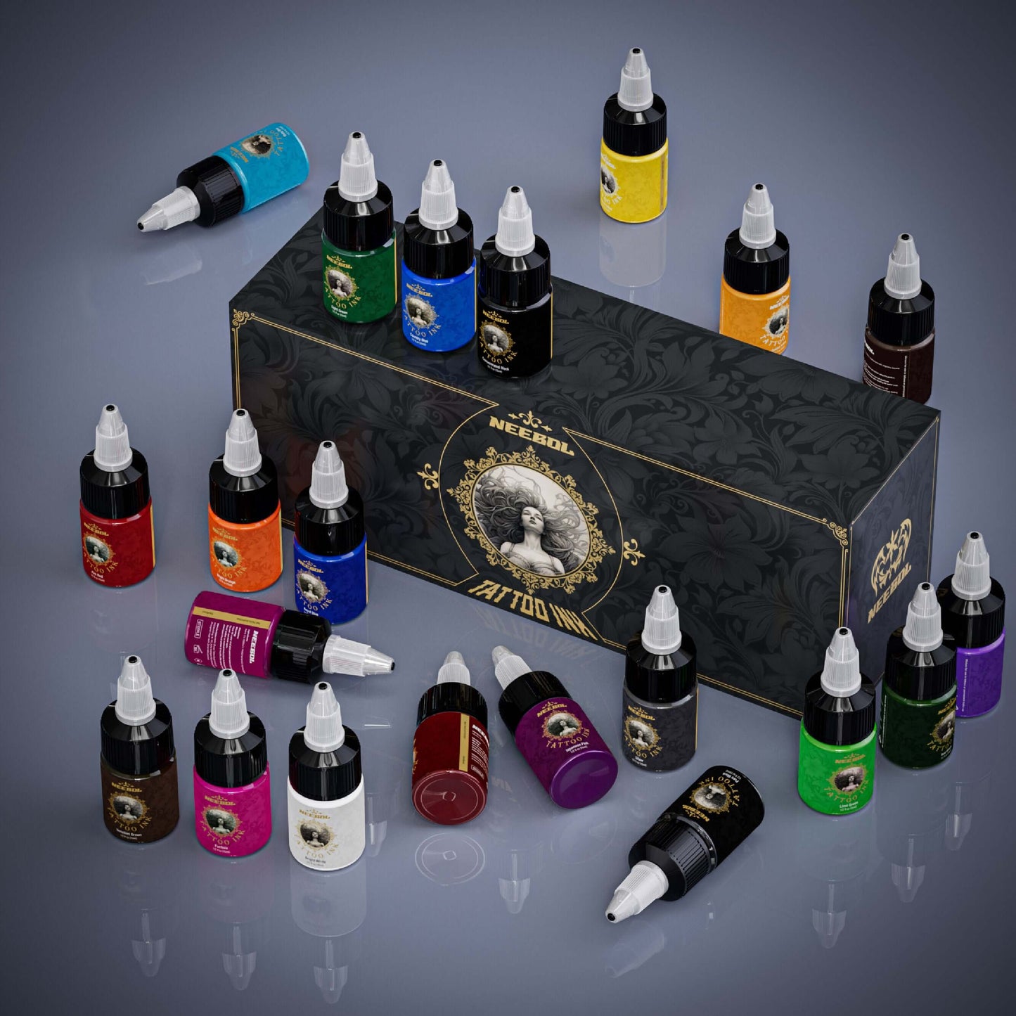 Tattoo Ink Set - 21 Colors - Neebol