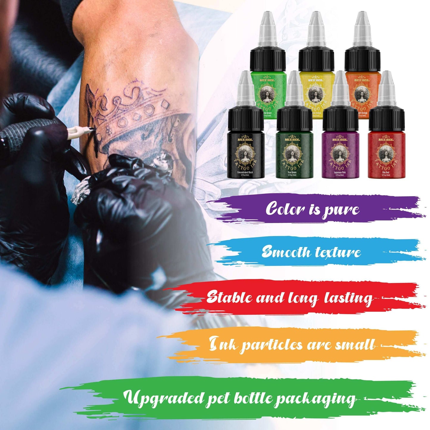 Tattoo Ink Set - 21 Colors - Neebol