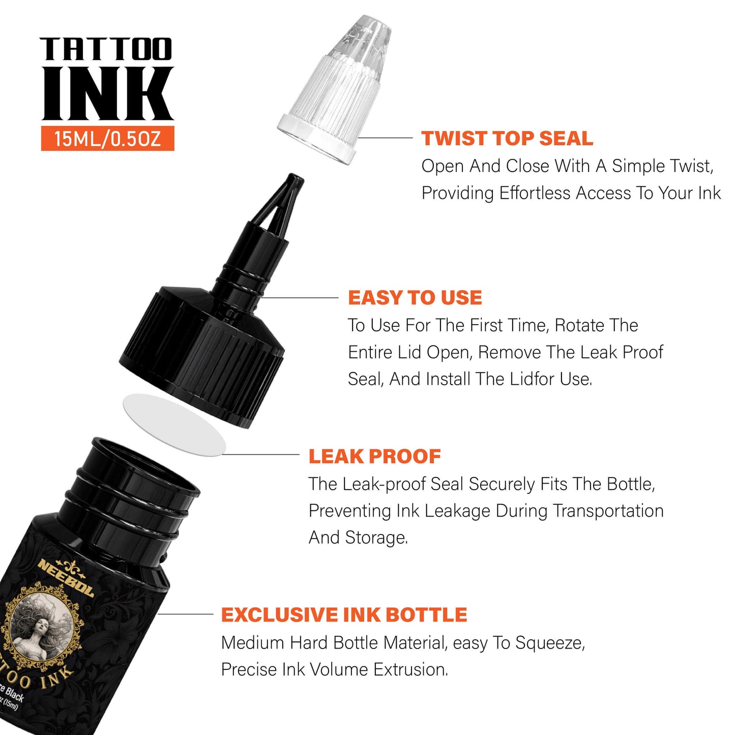 Tattoo Ink Set - 21 Colors - Neebol