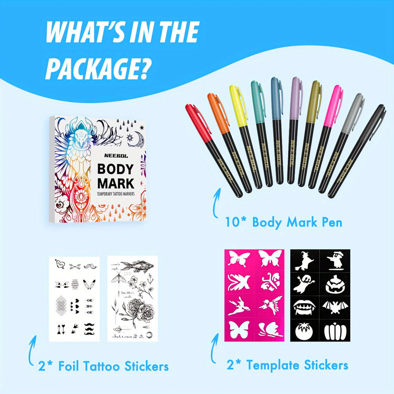 Neebol Temporary Tattoo Pen Markers