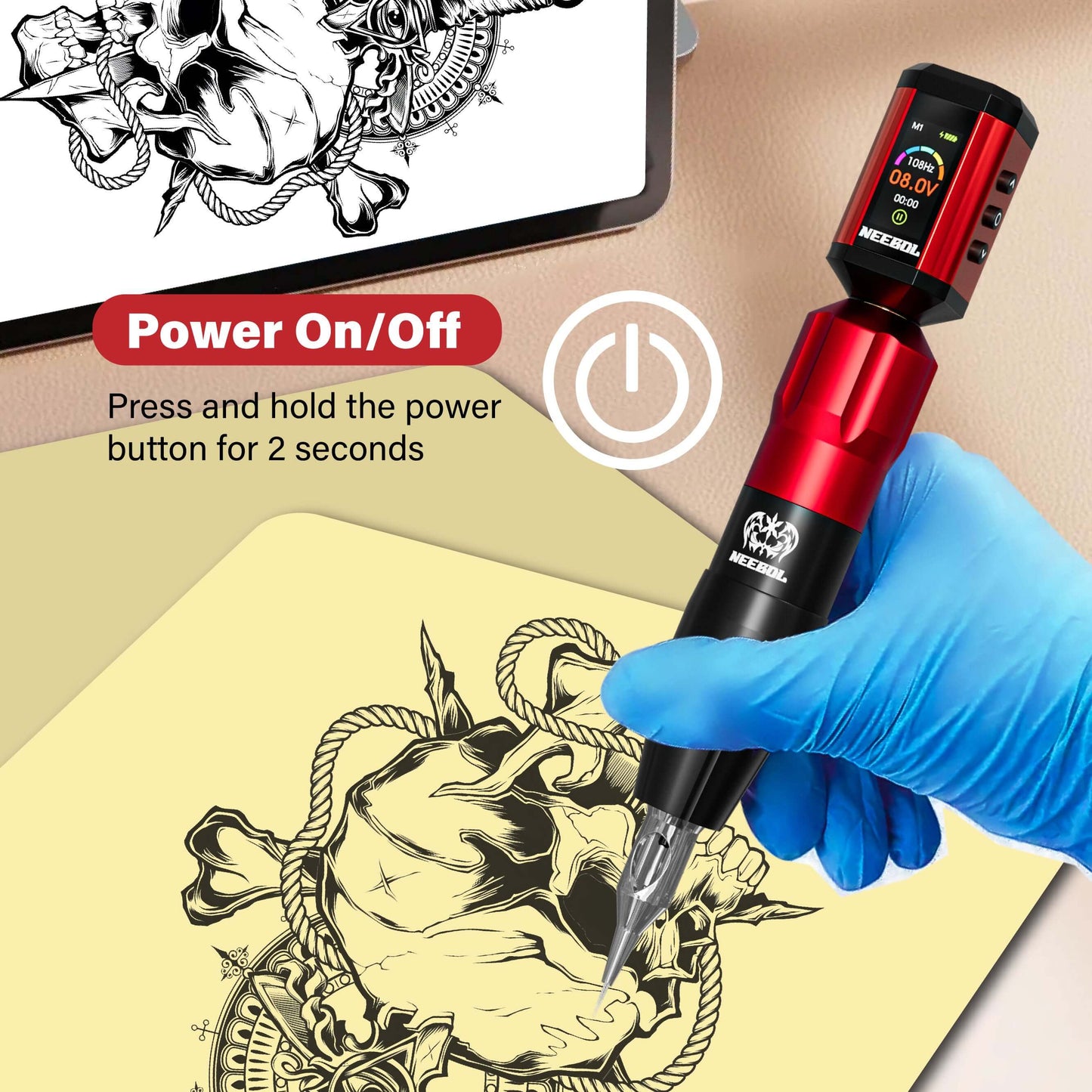 QM66 Wireless Tattoo Battery